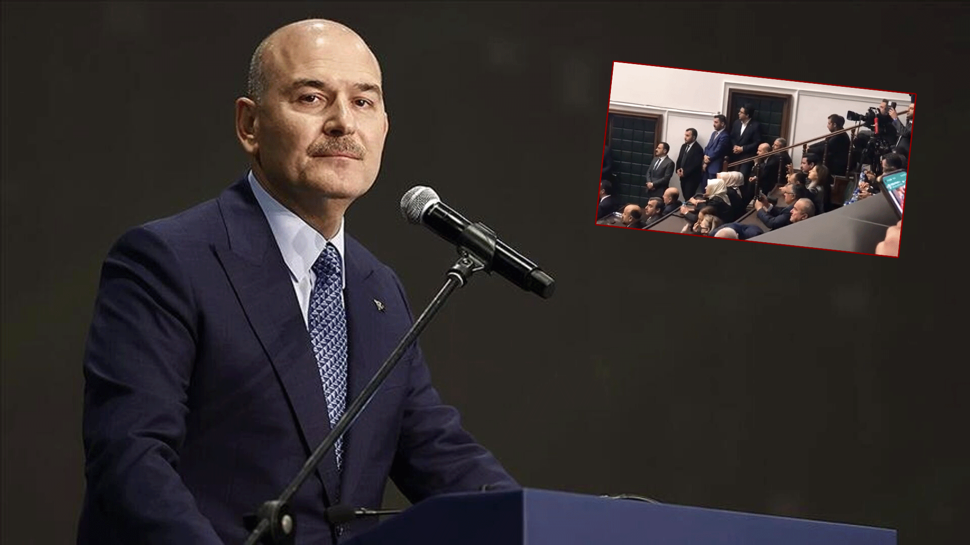 Bakan Soylu Grup toplantısını neden merdivenlerde izledi? Sebebi belli oldu