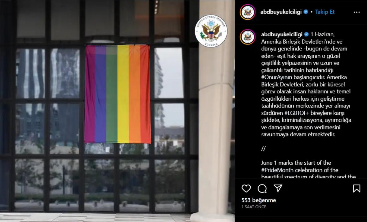 Yeniden Refah’tan ABD Büyükelçiliğine sert tepki: ‘LGBT paçavrasının asılması asla kabul edilemez’