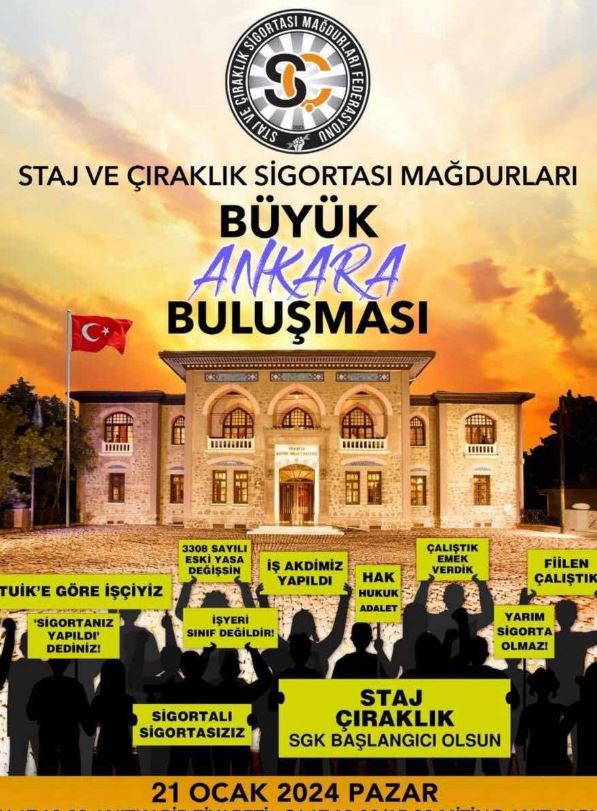 Staj ve çıraklık mağdurları mitingde buluşuyor!