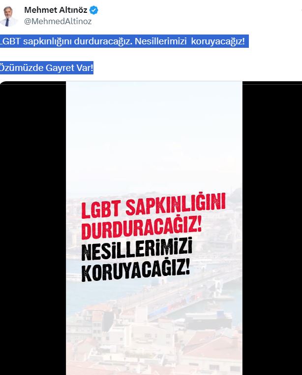 Mehmet Altınöz’den LGBT Sapkınlığına Son videosu