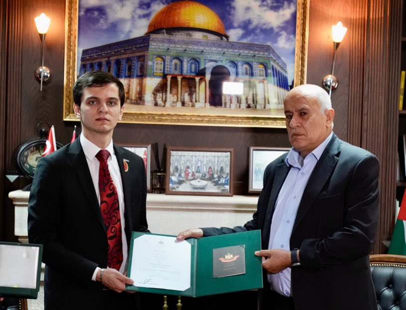 Milli Sporcu Necmettin Erbakan Akyüz’e ‘Filistin Devlet Nişanı’ verildi!