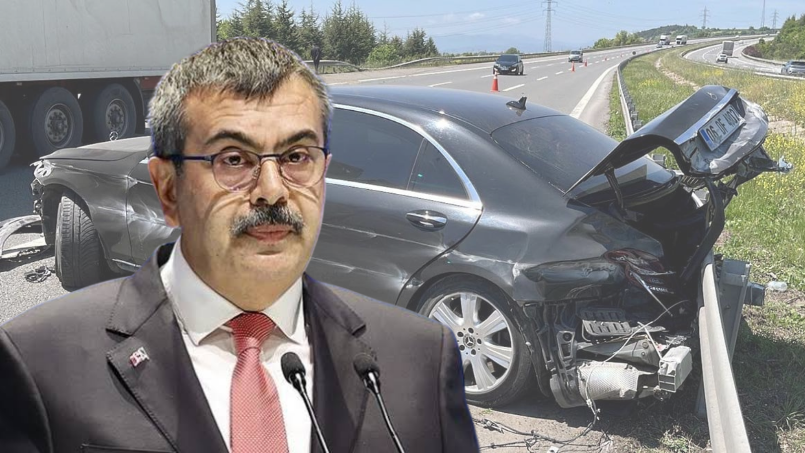 Milli Eğitim Bakanı Yusuf Tekin’in aracı kaza yaptı!