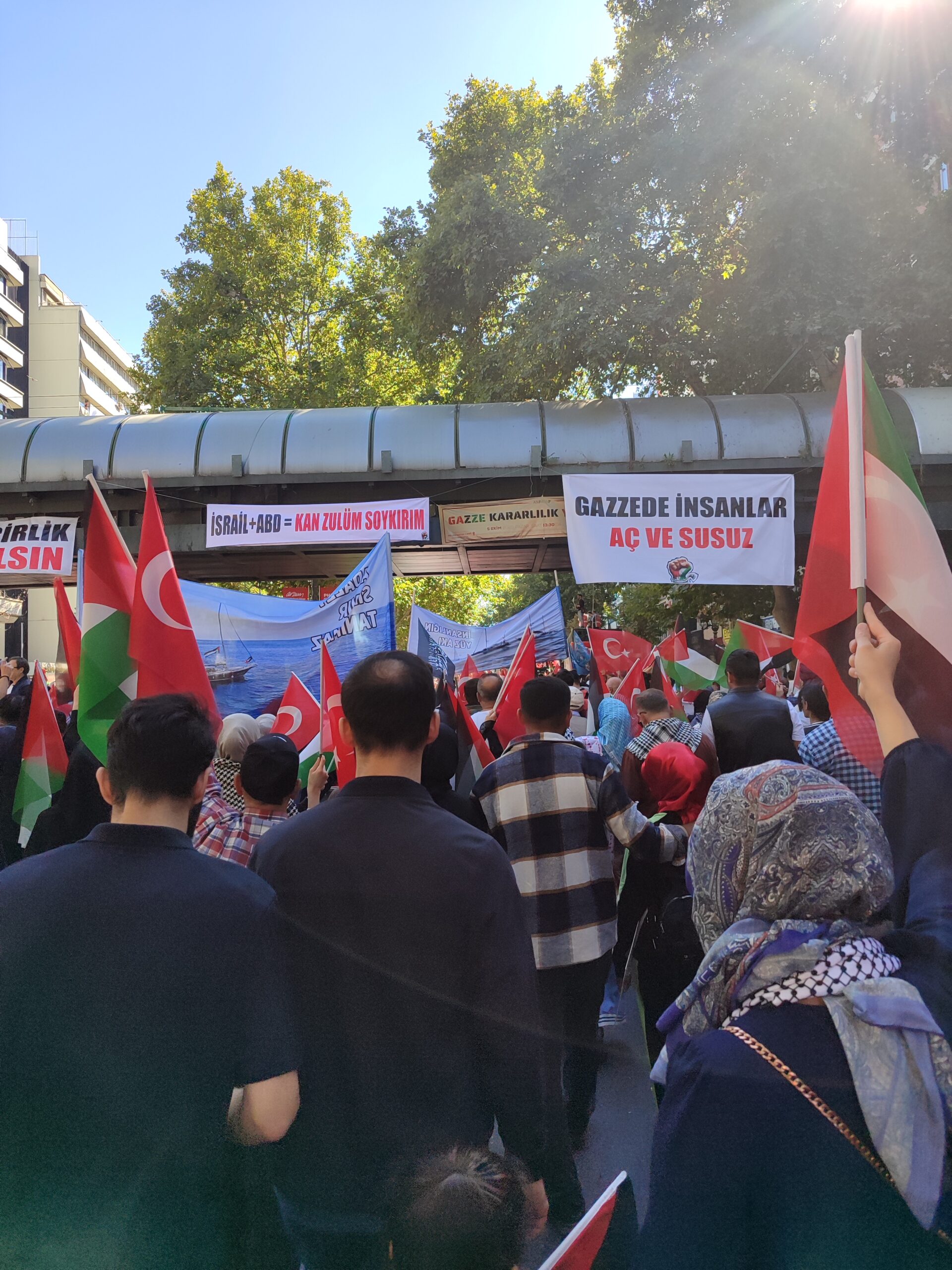Ankara’da yankı uyandıran yürüş, Gazze Kararlılık Yürüyüşü.