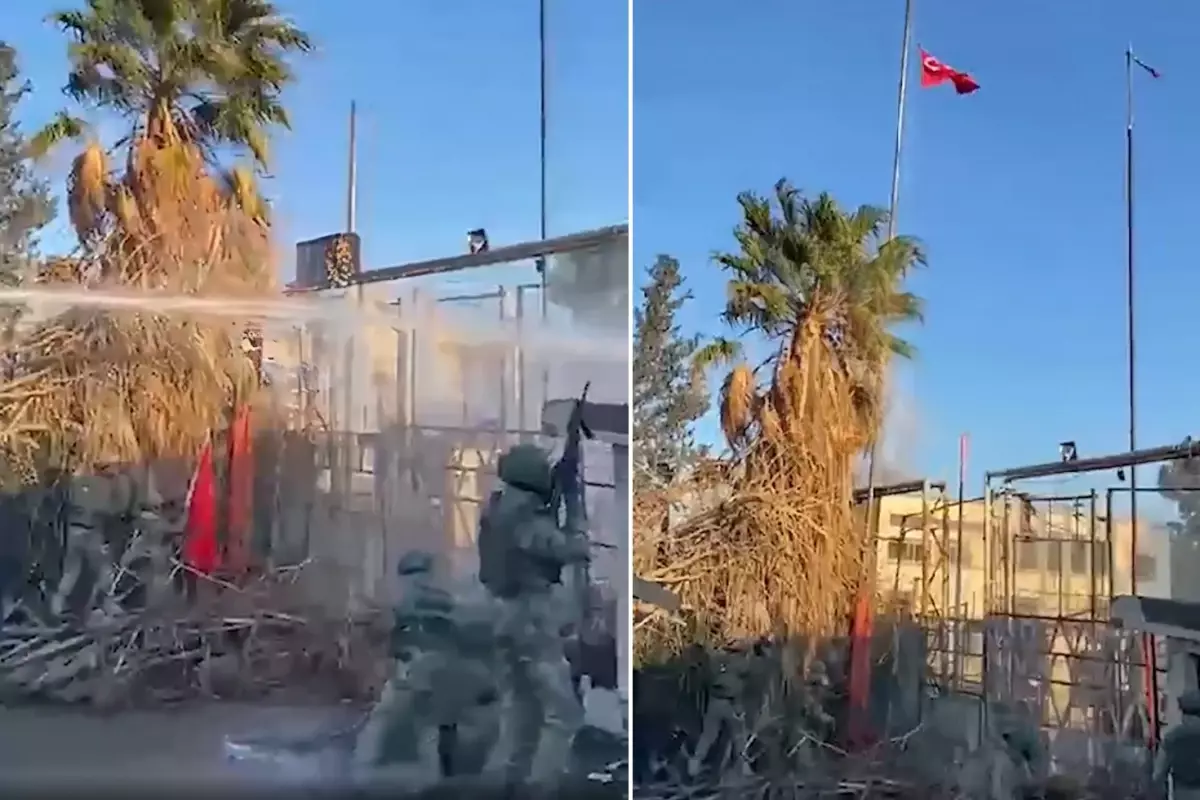 Hain saldırı sonrası şanlı Türk bayrağı yeniden göndere çekildi!