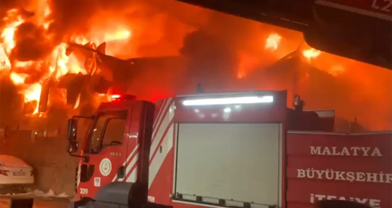 İşçilerin kaldığı konteyner yatakhane alevlere teslim oldu