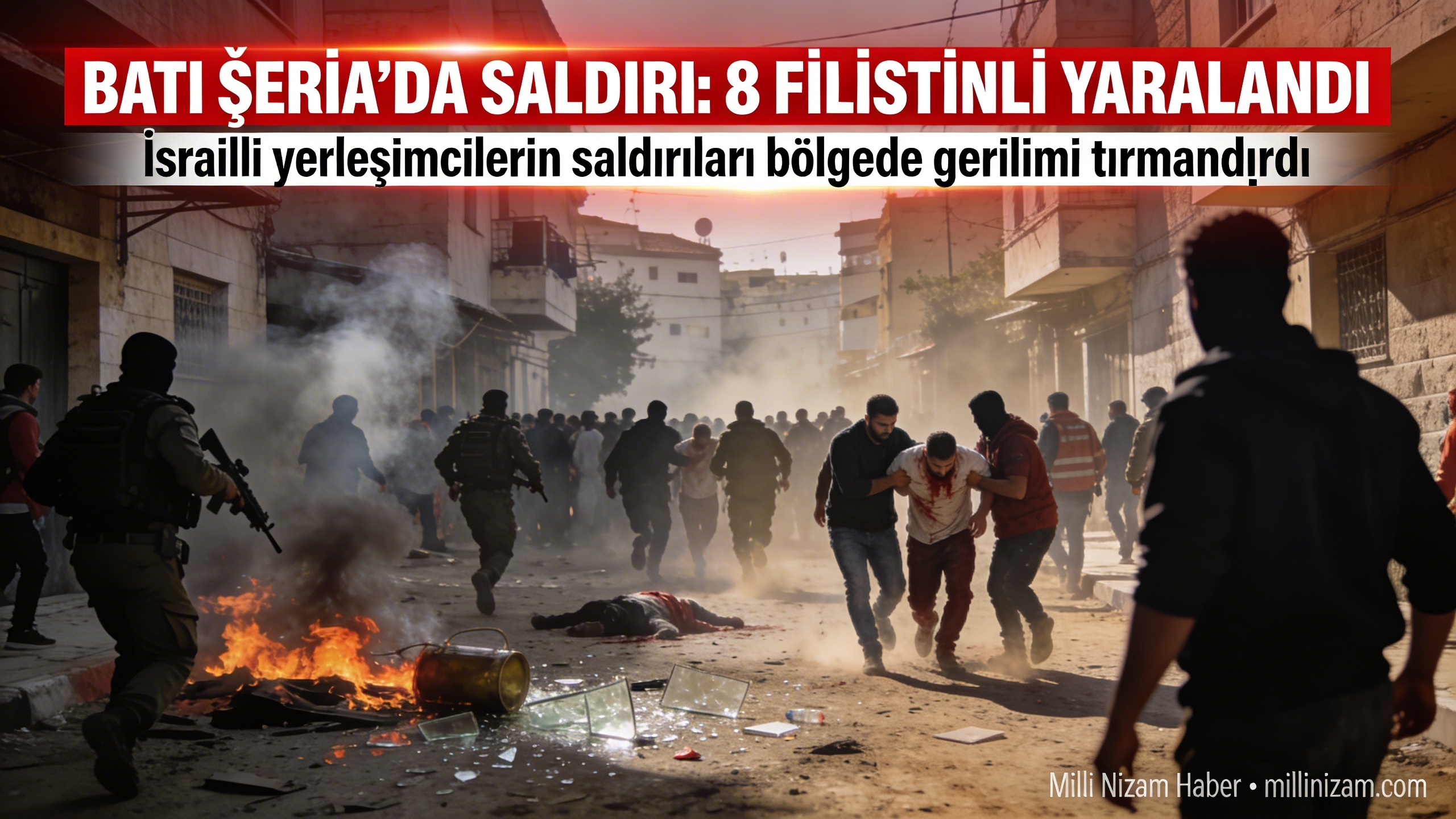 Filistin topraklarını gasbeden İsraillilerin Batı Şeria’daki saldırılarında 8 Filistinli yaralandı