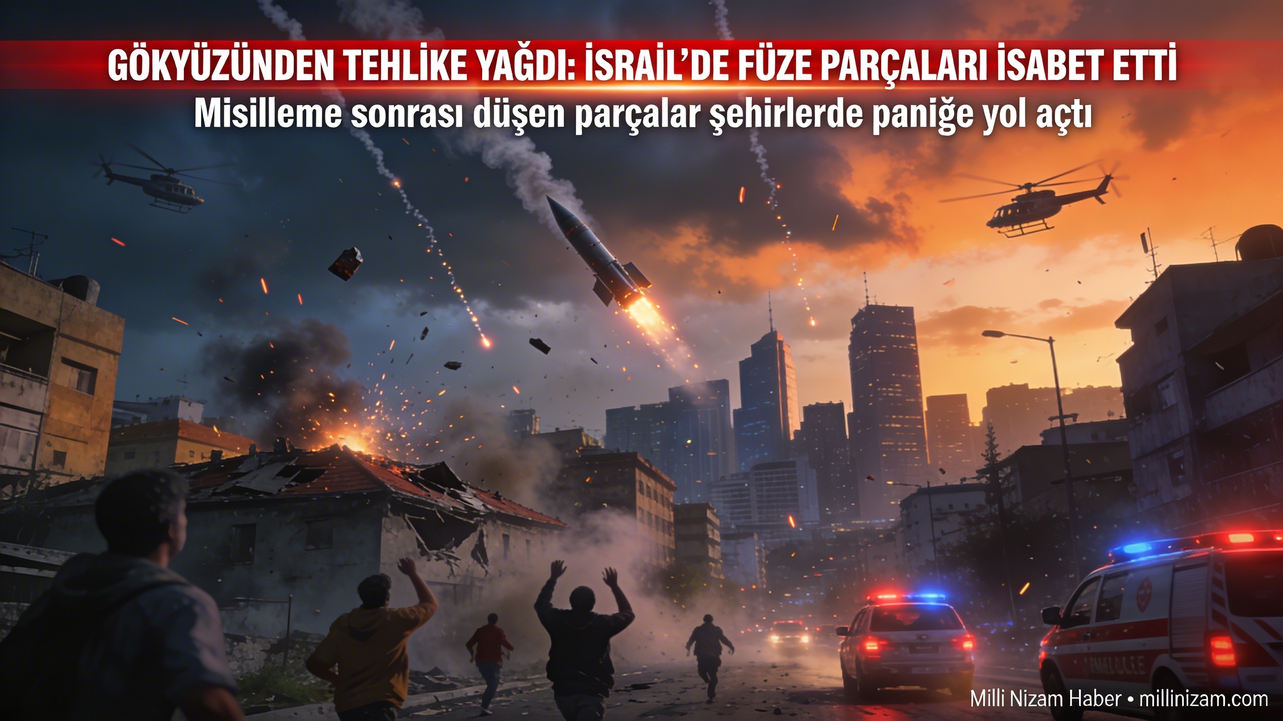 İran misillemesinin ardından İsrail’in orta ve güney kesimine füze parçaları isabet etti