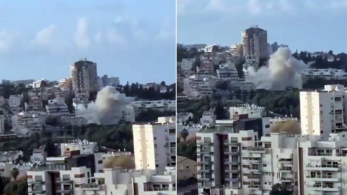 İran’ın İsrail’in Hayfa kentini vurduğu anlar kamerada