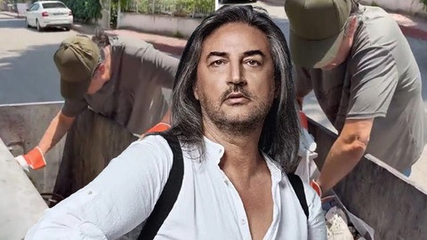 Şarkıcı Çelik  konteynerlerden kağıt topladı
