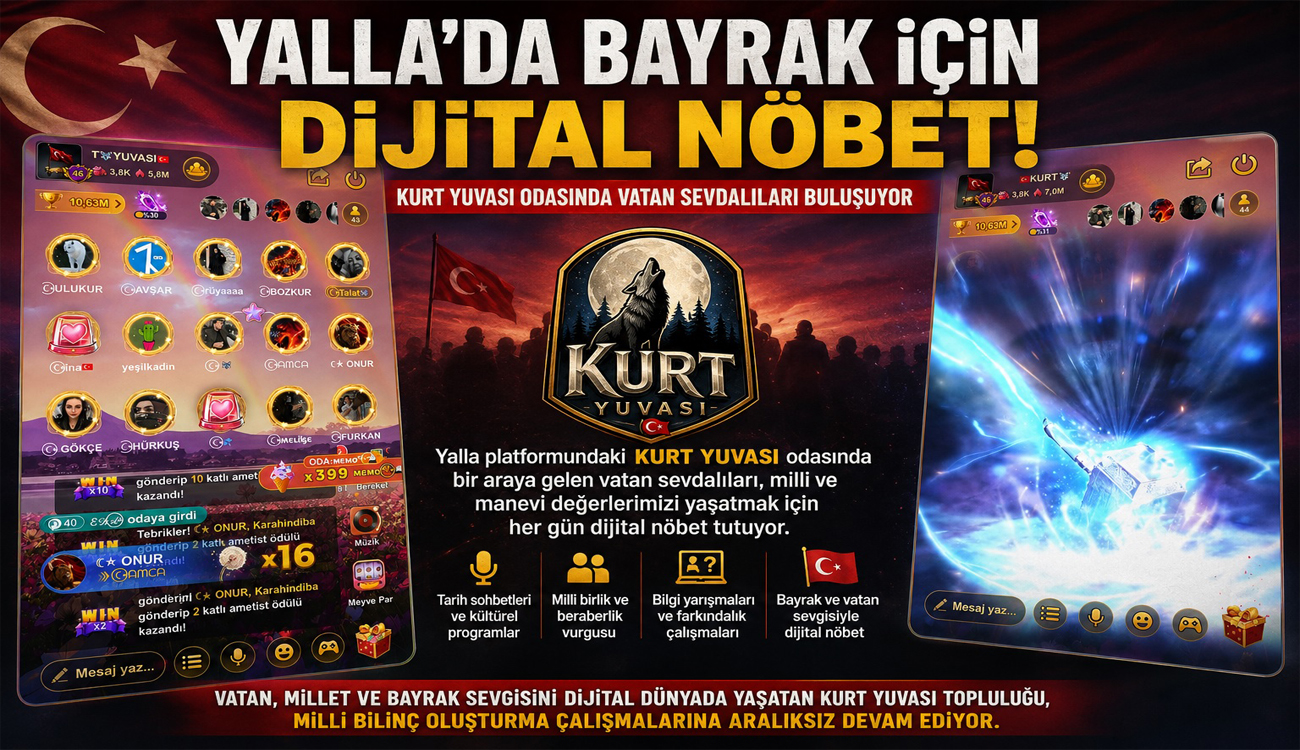 Yalla’da Bayrak İçin Dijital Nöbet: Kurt Yuvası Odasında Vatan Sevdalıları Buluşuyor