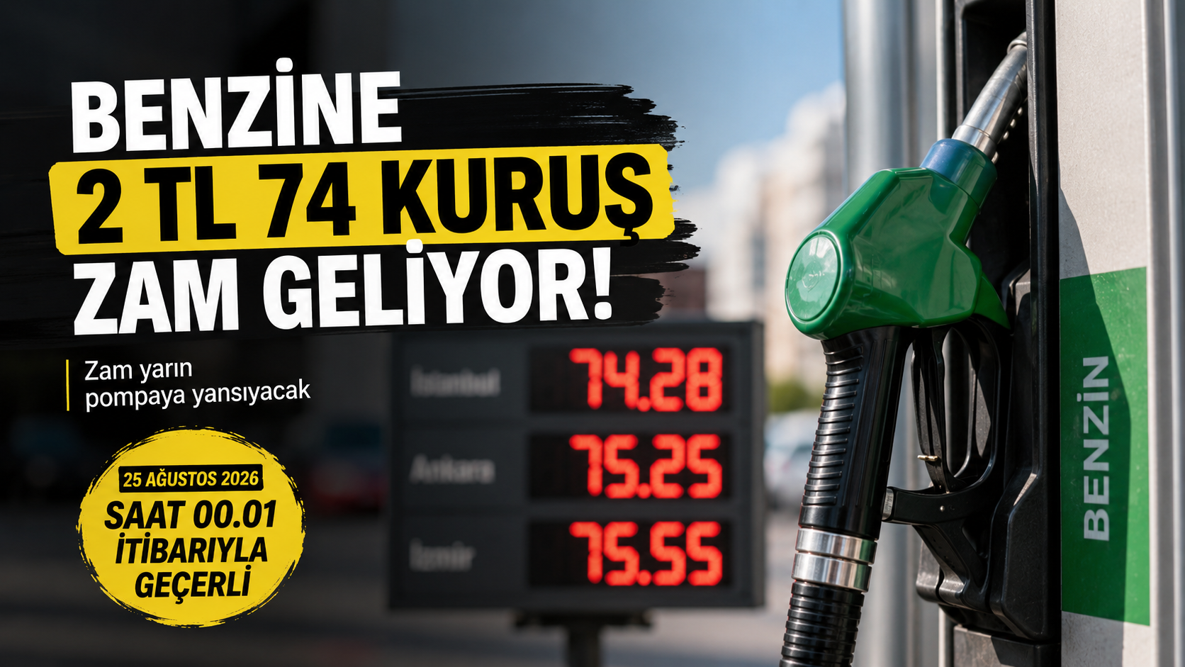 Benzine 2 Lira 74 Kuruş Zam Bekleniyor