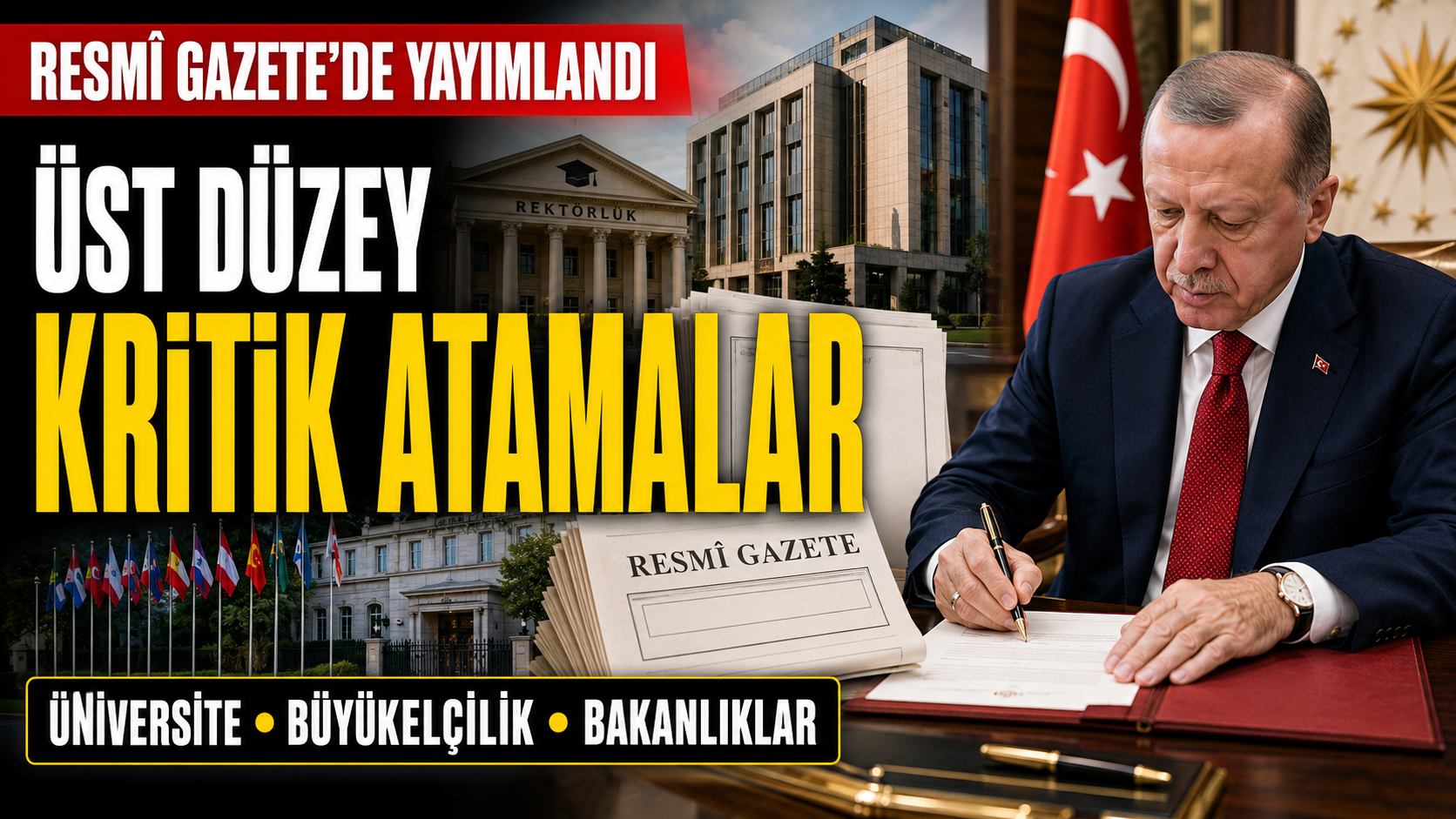 Üniversite, büyükelçilik ve bakanlıklarda kritik atamalar