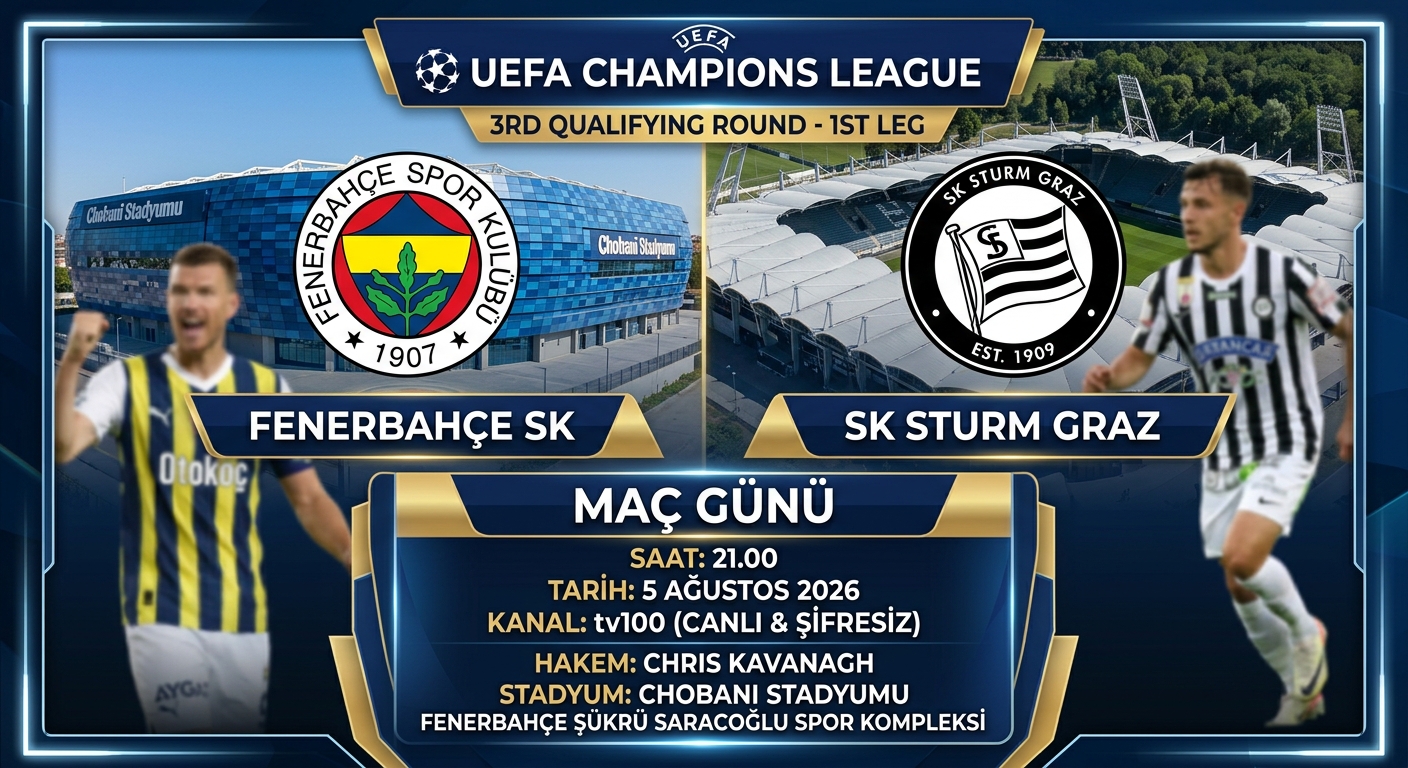 Fenerbahçe, Şampiyonlar Ligi Yolunda Sturm Graz’ı Ağırlıyor: Maç Saat Kaçta, Hangi Kanalda?
