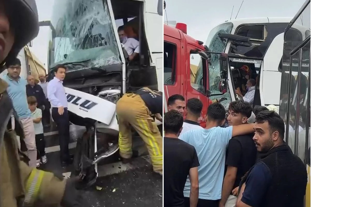 İstanbul’da yolcu otobüsü, İETT otobüsüne çarptı!