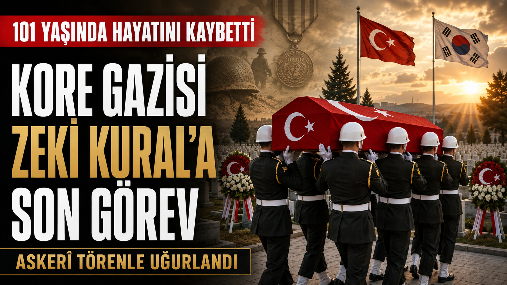 101 yaşındaki Kore gazisi Zeki Kural son yolculuğuna uğurlandı