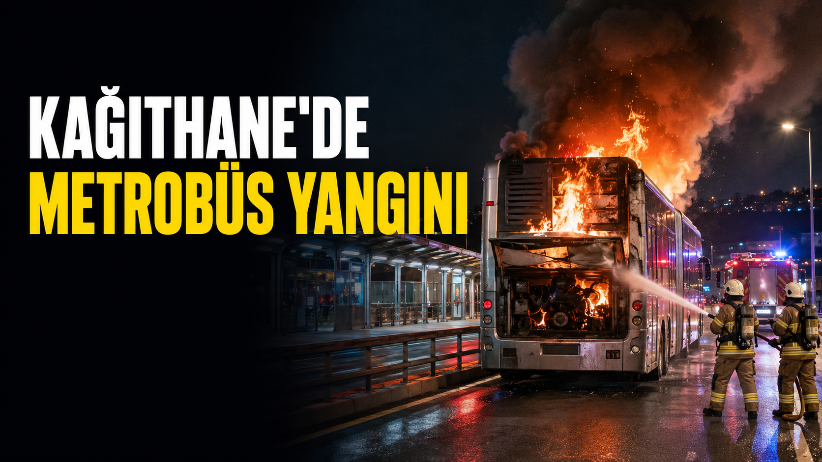 Kağıthane’de metrobüs yangını