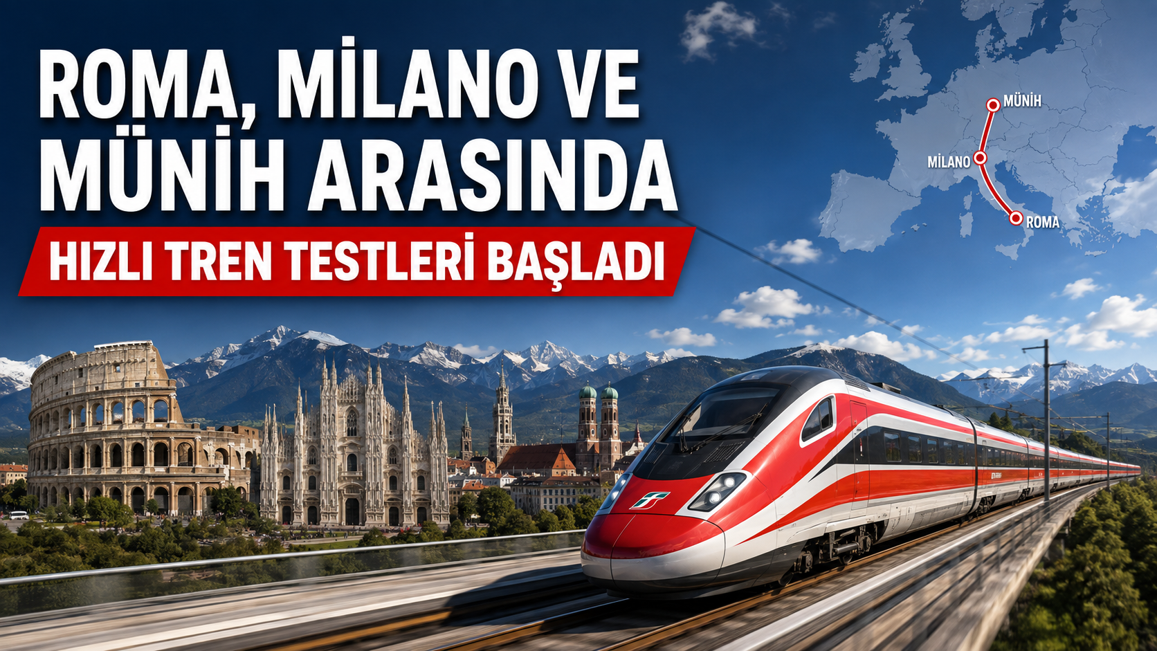 Roma ve Milano’yu Münih’e bağlayacak hızlı trenlerde test süreci başladı
