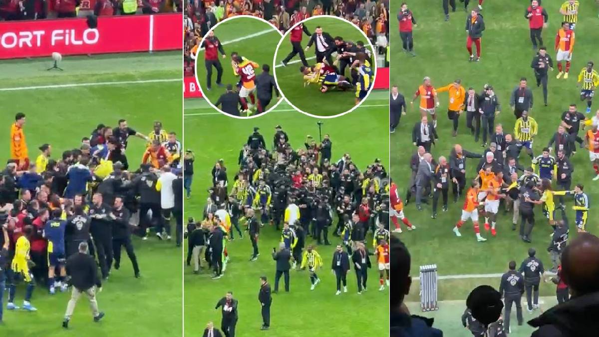 FB-GS maçında son düdük çaldı kavga başladı!