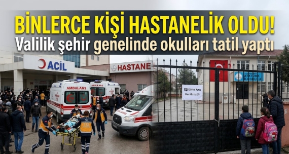 Binlerce kişinin hastahanelere başvurduğu şehirde okullar tatil edildi